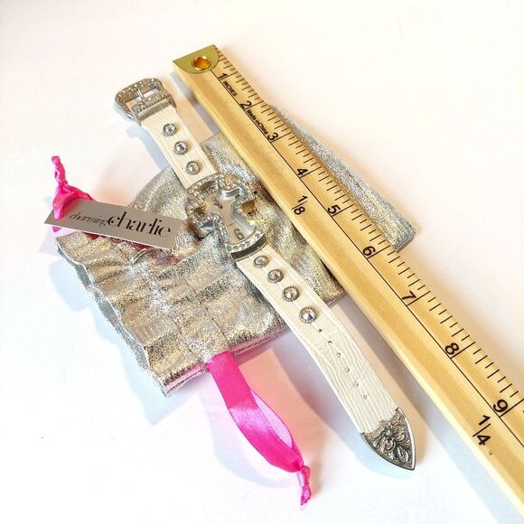 Charming Charlie Ivory Geneva Cross Quartz Watch w/ Crystal Accents - 9" Band - Picture 5 of 6